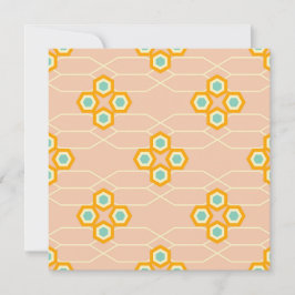 Peach background hexagonal floral pattern  tack kort