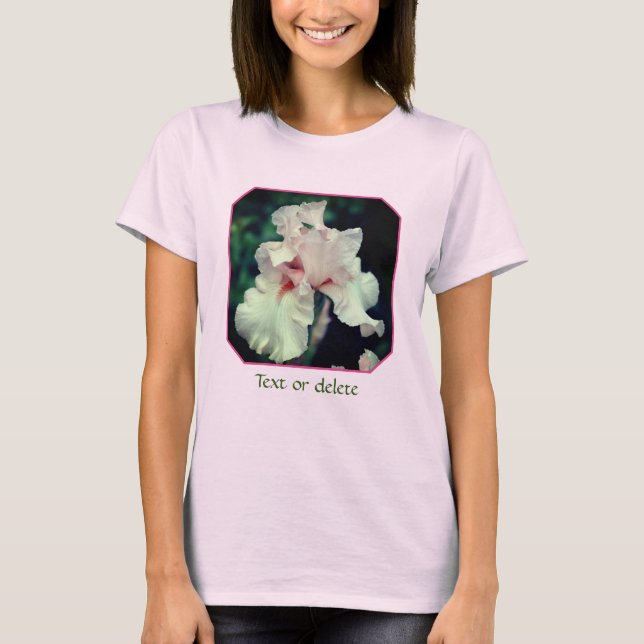 Peach Bearded Iris Flower Personalized T Shirt (Framsida)