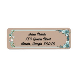 Peach Beige Bröllop Event Return Stickers Returadress Etikett