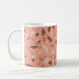 Peach Beige Tan Brown Terrazzo Marble Mönster Kaffemugg