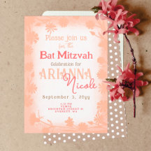 Peach Beige Vild Flowers Polka dots Bat mitzvah