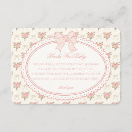 Peach Beige Vintage Floral Books for Baby Insert Tilläggskort