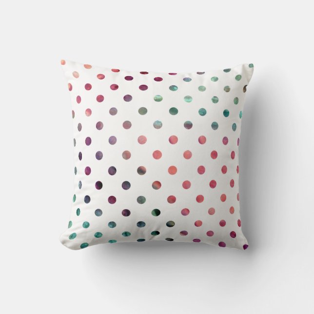 Peach Berry Teal Polka dots Kudde (Framsida)