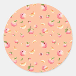 Peach Birthday Runt Klistermärke
