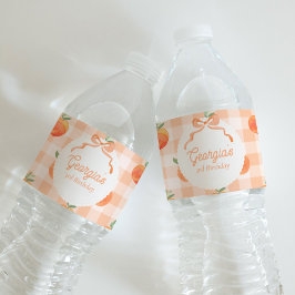Peach Birthday Vattenflaska Labels Vattenflaskor Etikett