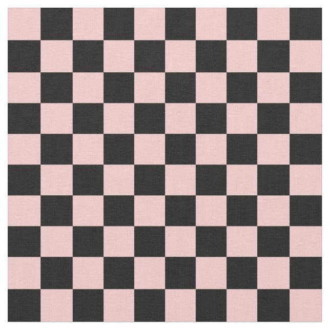 Peach & Black Checkerboard Tyg (Närbild)