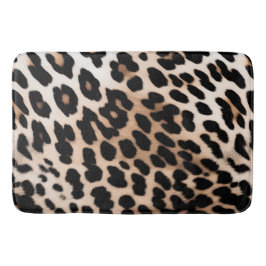 Peach Black Cream Leopard Animal Badrumsmatta