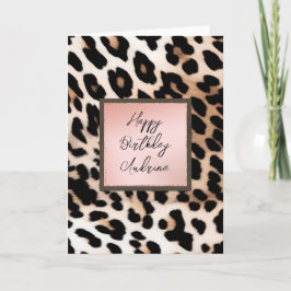 Peach Black Cream Leopard Kort