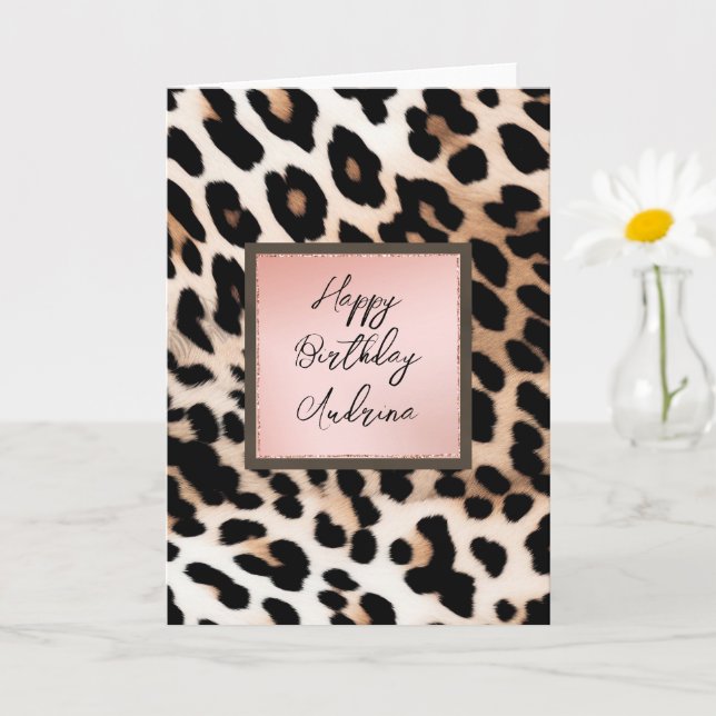 Peach Black Cream Leopard Kort (Liten växt)
