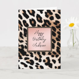 Peach Black Cream Leopard Kort