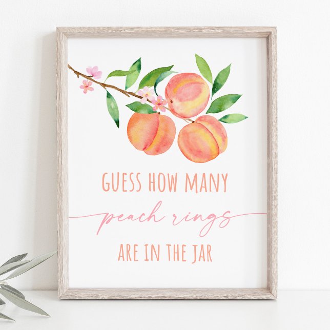 Peach Blommar Birday gissar hur många spel Poster (Skapare uppladdad)