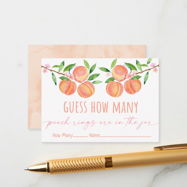 Peach Blommar Birday gissar hur många spel Tilläggskort (Fram/Back In Situ)