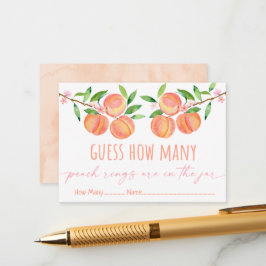 Peach Blommar Birday gissar hur många spel Tilläggskort