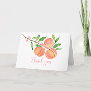 Peach Blommar Birthday Tack Kort