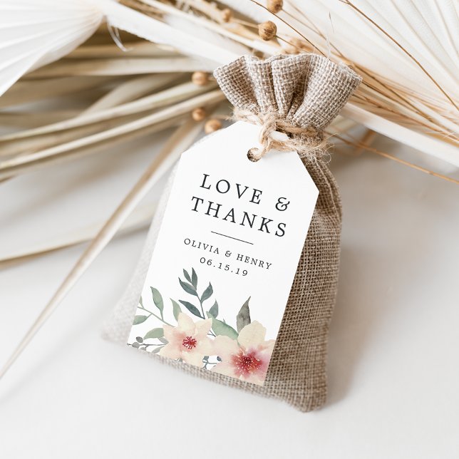 Peach Blommar Bröllop Tack Favor Presentetikett (Skapare uppladdad)