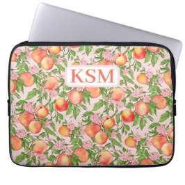 Peach Blommar Laptop sleeve
