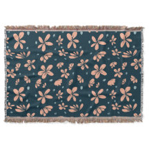 Peach Blommar Petals på Midnight Blue