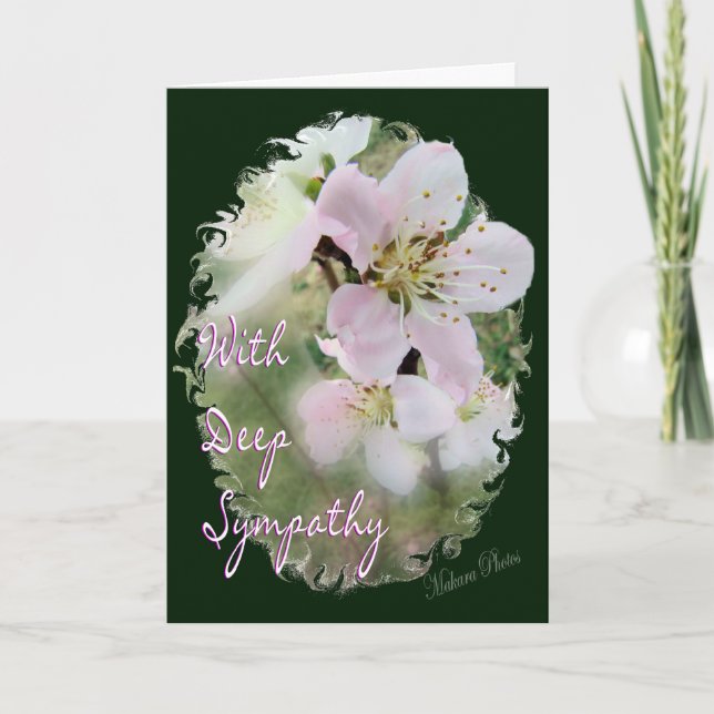 Peach Blommar Sympathy Card Kort (Framsida)