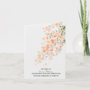Peach-Blommar Sympati - tackkort Kort