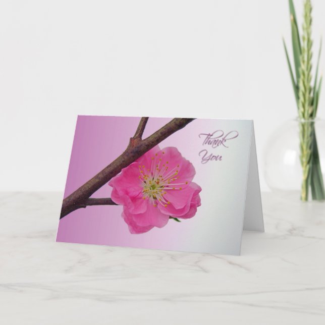 Peach-Blommarnas Tack Kort (Framsida)