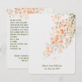 Peach Blommars Vow Renewal Inbjudningar