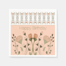 Peach Blommigt Artsy