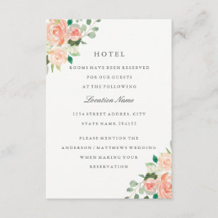 Peach Blommigt Bröllop Hotel-logi Tilläggskort