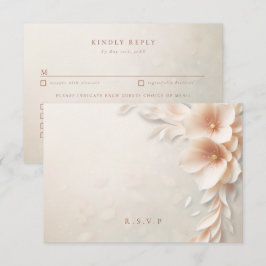 Peach blommigt bröllop måltider, OSA Kort