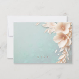 Peach blommigt bröllop måltider, OSA Kort