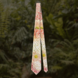 Peach Blommigt Bröllop Neck Tie Slips