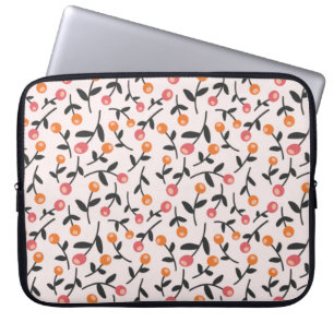 Peach Blommigt Bud Laptop sleeve