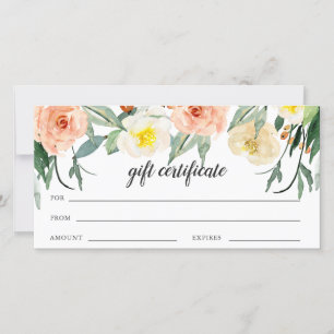 Peach Blommigt Business Gift-certifikat