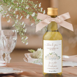  Peach Blommigt Elegant bröllop Tack Mini Vinetikett