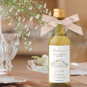  Peach Blommigt Elegant bröllop Tack Mini Vinetikett