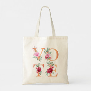 Peach Blommigt Elegant Feminine Go Vote Tygkasse