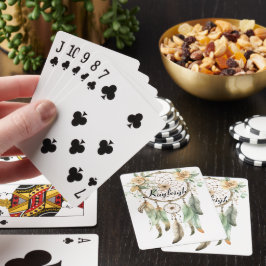 Peach Blommigt Grönt Dream Catcher Casinokort