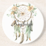Peach Blommigt Grönt Dream Catcher Underlägg<br><div class="desc">Peach Blommigt Grönt Dream Catcher</div>