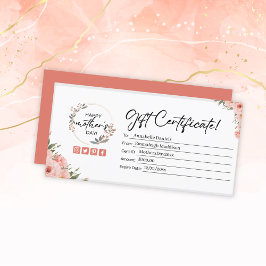 Peach Blommigt Mors dag Gift-certifikat
