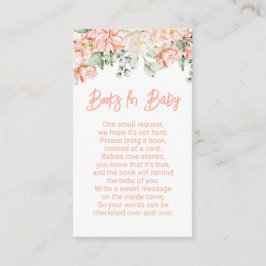 Peach Blommigt Neutralt Baby Shower Bokar för Baby Tilläggskort