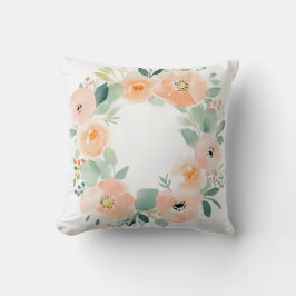 Peach Blommigt Pilling Pillow Kudde