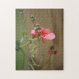 Peach Blommigt Puzzle Pussel