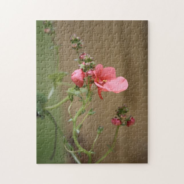 Peach Blommigt Puzzle Pussel (Vertikal)