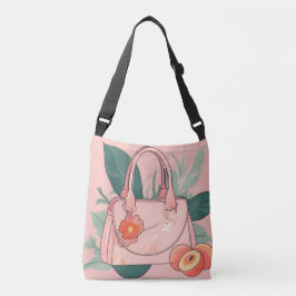 Peach Blommigt Vibes Purse AI art. Axelväska