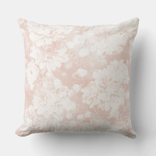 Peach Blommigt Watercolor Designer Pillow Kudde