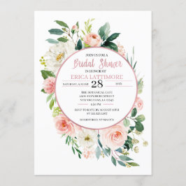 Peach-Blommigten Inbjudningskort för möhippan