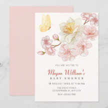 Peach-blommor, blommar babydusch