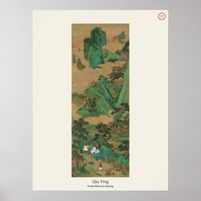 Peach Blossom Spring - Qiu Ying, Ming Poster (Framsidan)