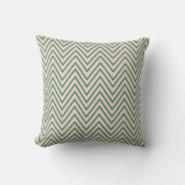 Peach Blue Chevron Rand Kudde