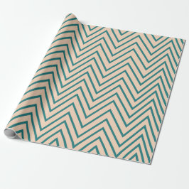 Peach Blue Chevron Rand Presentpapper