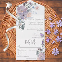 Peach Blue & Lavender Boho Blommigt White Middag